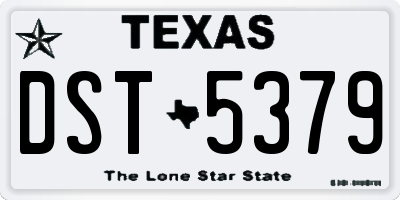 TX license plate DST5379