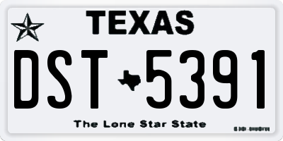 TX license plate DST5391
