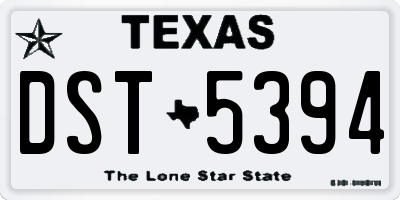 TX license plate DST5394