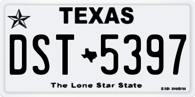TX license plate DST5397