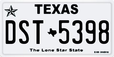 TX license plate DST5398