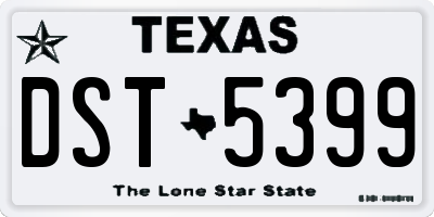 TX license plate DST5399