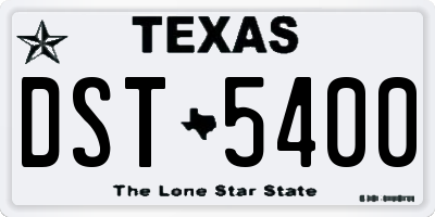 TX license plate DST5400