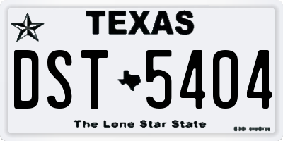 TX license plate DST5404