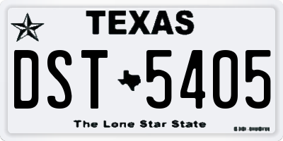 TX license plate DST5405