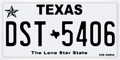 TX license plate DST5406