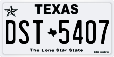 TX license plate DST5407