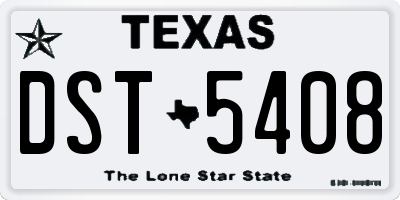 TX license plate DST5408