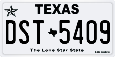 TX license plate DST5409