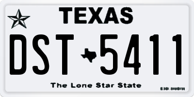 TX license plate DST5411