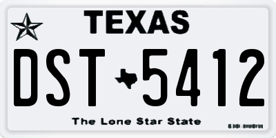 TX license plate DST5412