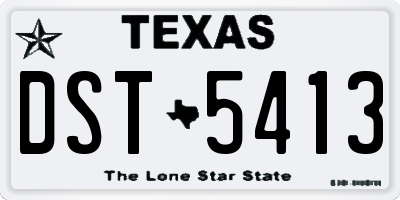 TX license plate DST5413