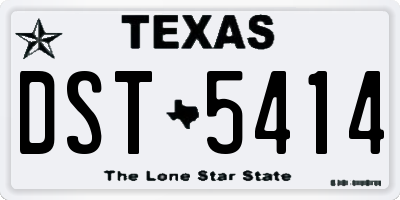 TX license plate DST5414