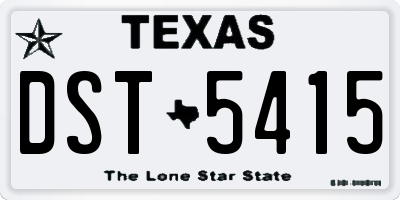TX license plate DST5415