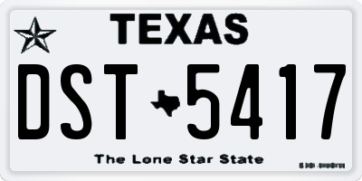 TX license plate DST5417