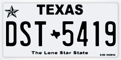 TX license plate DST5419