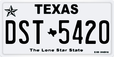 TX license plate DST5420
