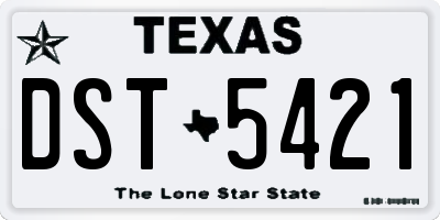TX license plate DST5421