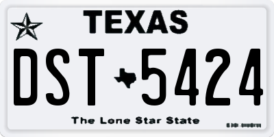 TX license plate DST5424