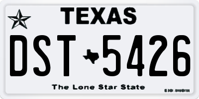 TX license plate DST5426