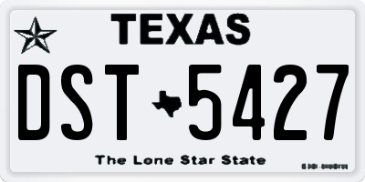 TX license plate DST5427