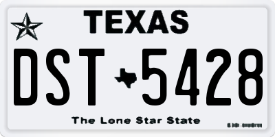 TX license plate DST5428