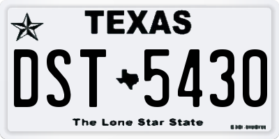 TX license plate DST5430