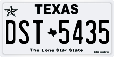 TX license plate DST5435