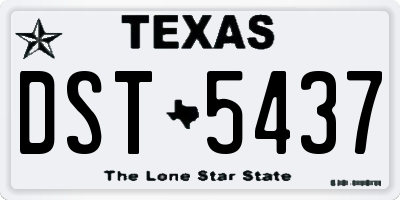 TX license plate DST5437