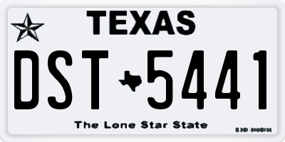 TX license plate DST5441