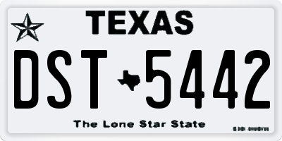 TX license plate DST5442