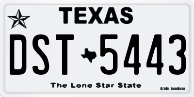 TX license plate DST5443