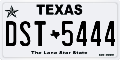 TX license plate DST5444