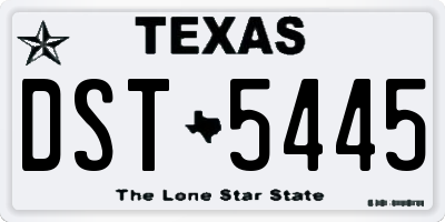 TX license plate DST5445