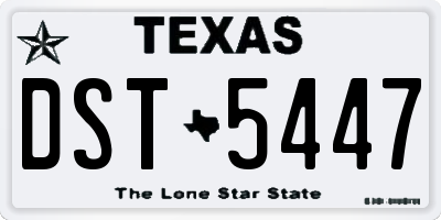 TX license plate DST5447