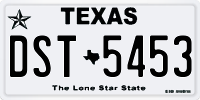 TX license plate DST5453