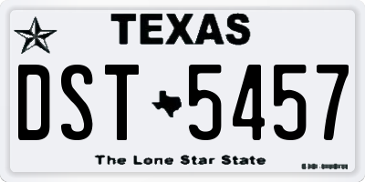 TX license plate DST5457