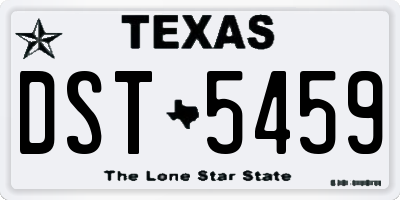 TX license plate DST5459