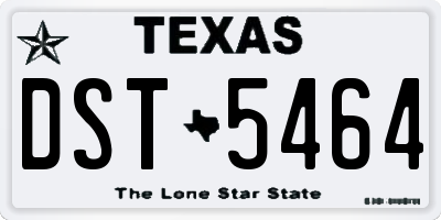 TX license plate DST5464