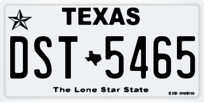 TX license plate DST5465