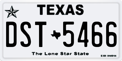 TX license plate DST5466