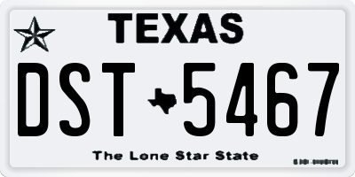 TX license plate DST5467
