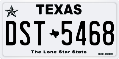 TX license plate DST5468