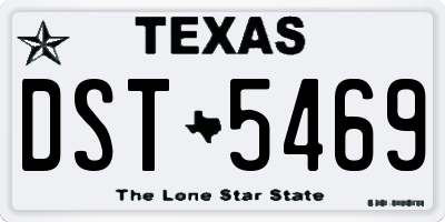 TX license plate DST5469