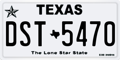 TX license plate DST5470