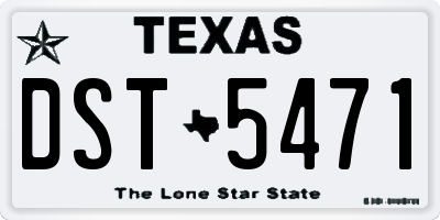 TX license plate DST5471