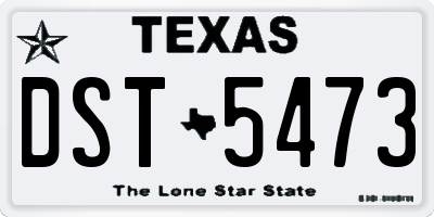 TX license plate DST5473
