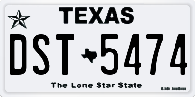 TX license plate DST5474