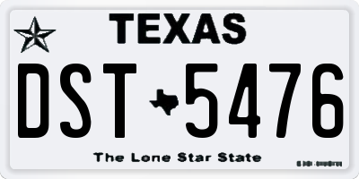 TX license plate DST5476