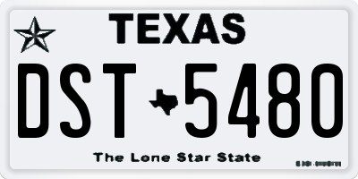 TX license plate DST5480
